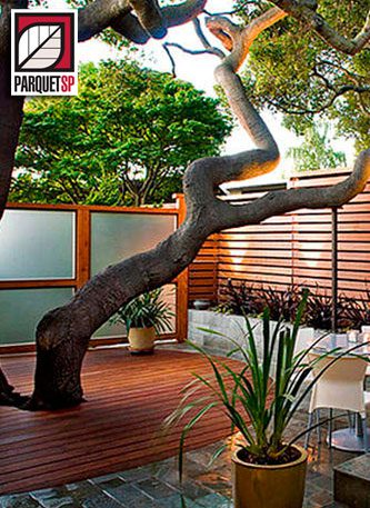Deck de madeira em jardim 2