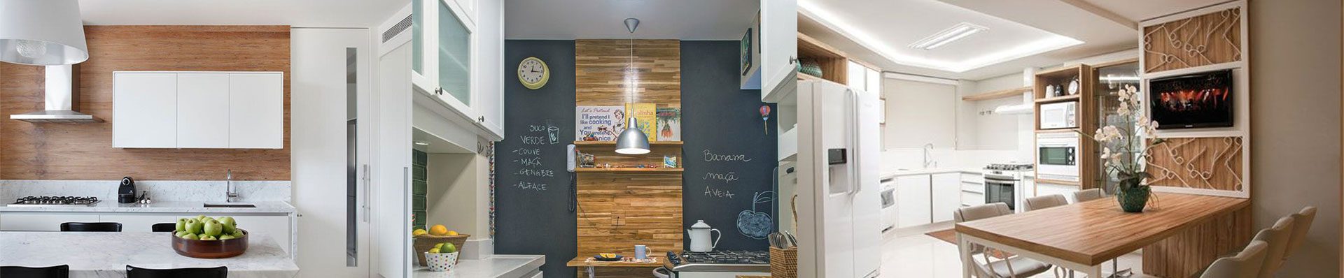 A imagem mostra uma foto de pisos de madeira aplicados em uma cozinha.