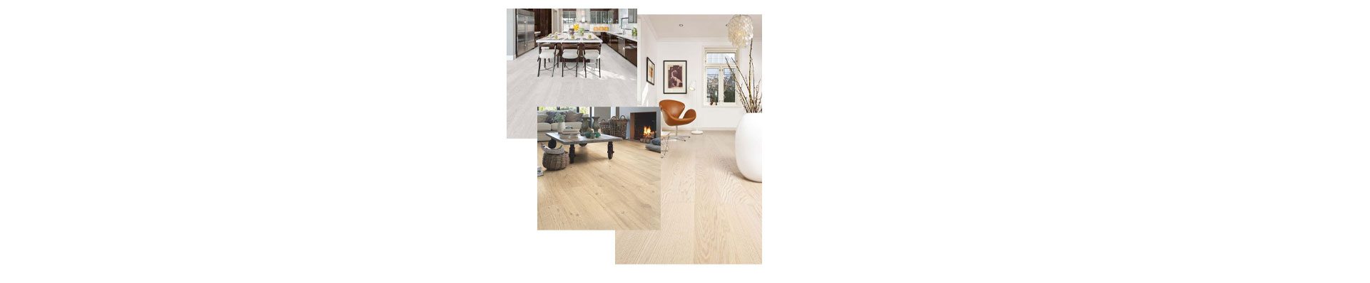 A imagem mostra 3 imagens sobrepostas uma a outra de piso laminado.