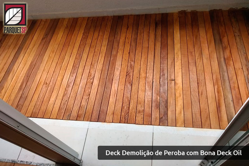 Deck Demolicao de Peroba com Bona Deck Oil | ParquetSP