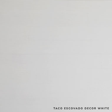 Taco Escovado Decor White | ParquetSP
